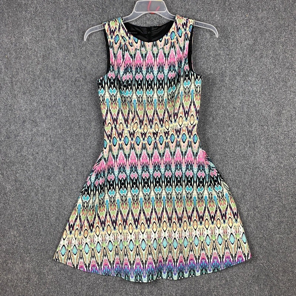 AB Studio A-Line Dress Women's‎ Size 4 Sleeveless Multicolor Polyester